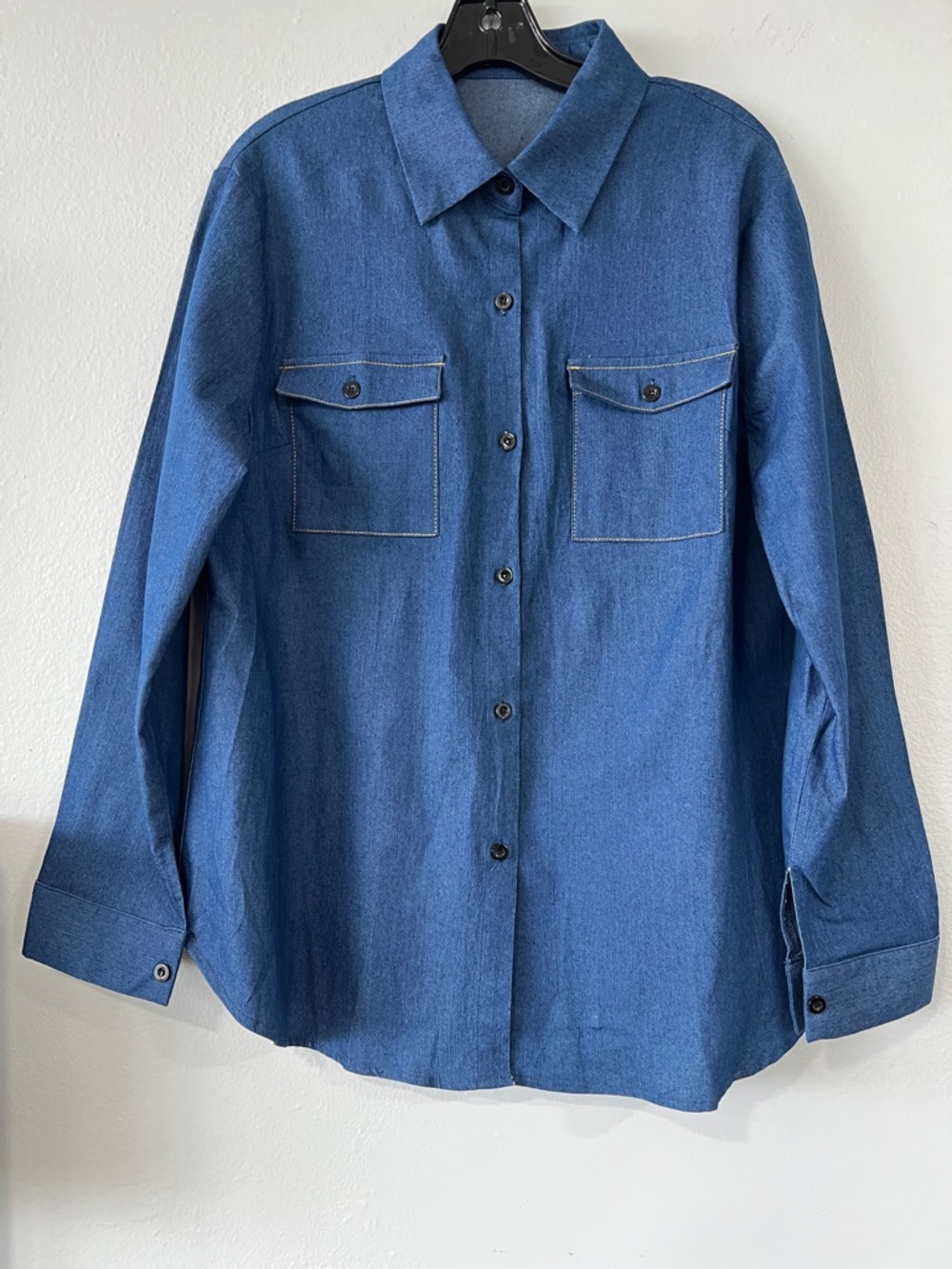 Classic Blue Denim Button-Up Shirt. Like New, Never Worn